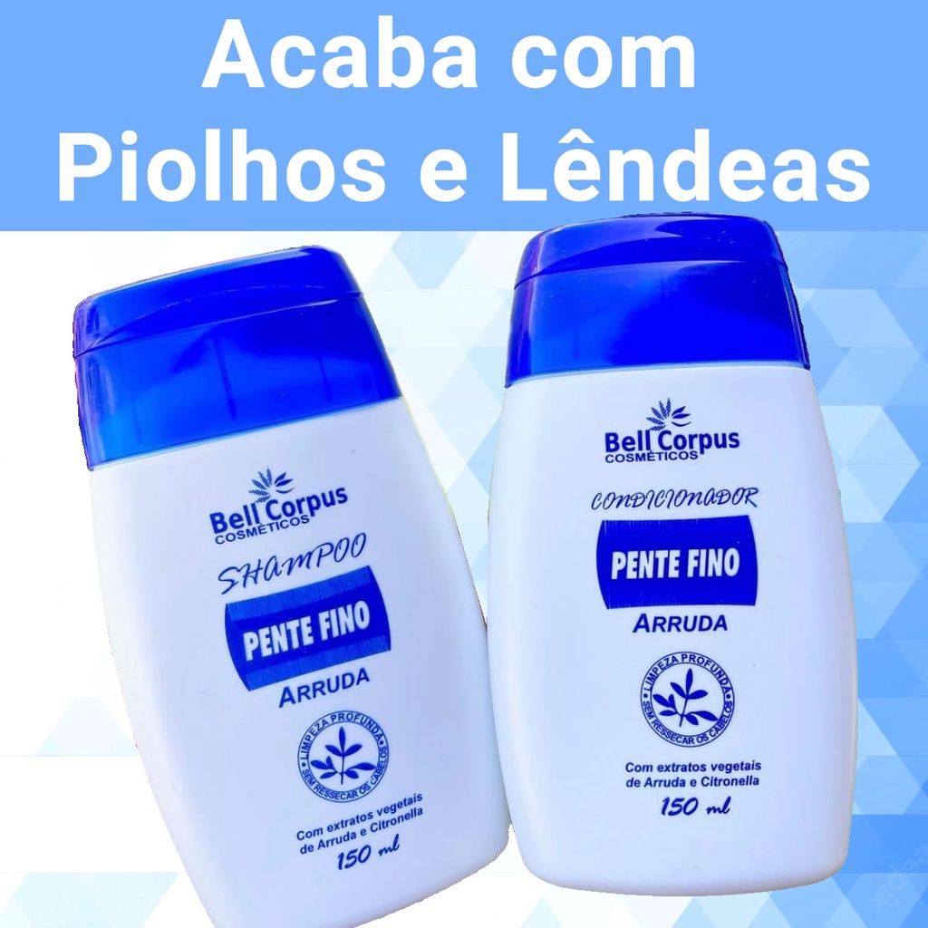 Kit Para Piolho e Caspas Arruda Bell Corpus (Shampoo + Condicionador + Pente Fino)