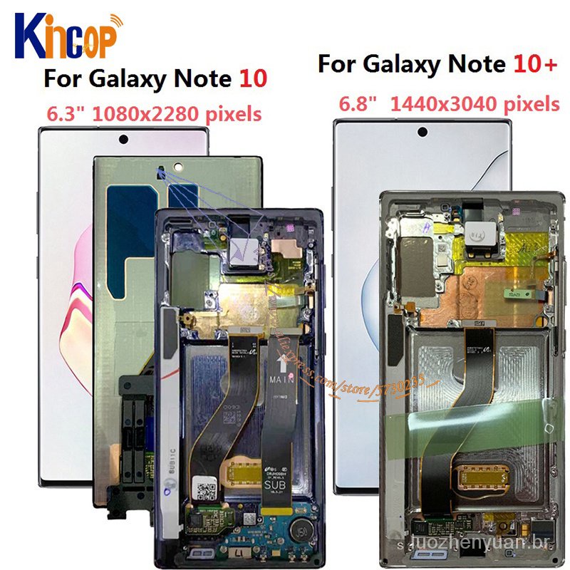 Para Samsung Galaxy Nota 10 LCD N970F N9700 Com Display De Moldura Digitalizador Touch Screen note10 + Mais N975
