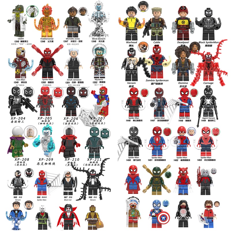 Blocos De Construção Veneno Carnificina Série Homem-Aranha Minifiguras Peter Parker Figuras Brinquedos