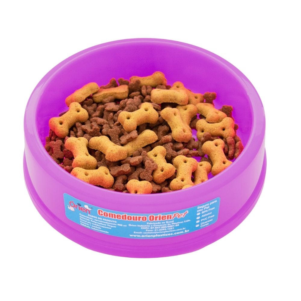 Comedouro Funcional p/  Cachorro Design Liso Cor Lilás