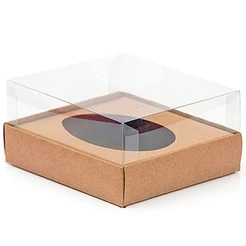 Caixa Ovo de Colher - Meio Ovo de 500g - 20,5cm x 17cm x 6,5cm - Kraft - 5unidades - Assk - Rizzo