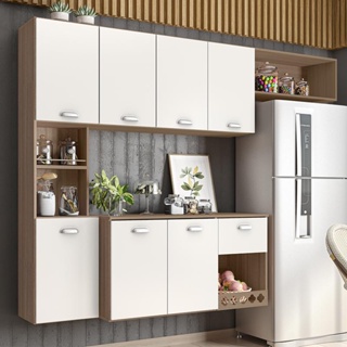 Armario Cozinha Suspensa 7 Portas e 1 Gaveta Mila em Oferta na Shopee