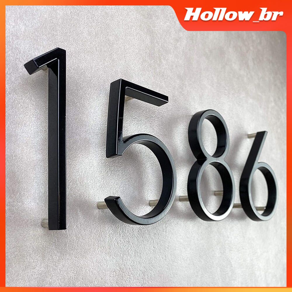 Números De Casa Flutuantes Pretos Placa De Porta Letras De metal Sinal Para De Rua Ao Ar Livre # 0-9