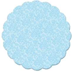 Fundo Rendado Redondo Azul Claro 7cm - 100 unidades - Cromus - Embalagens