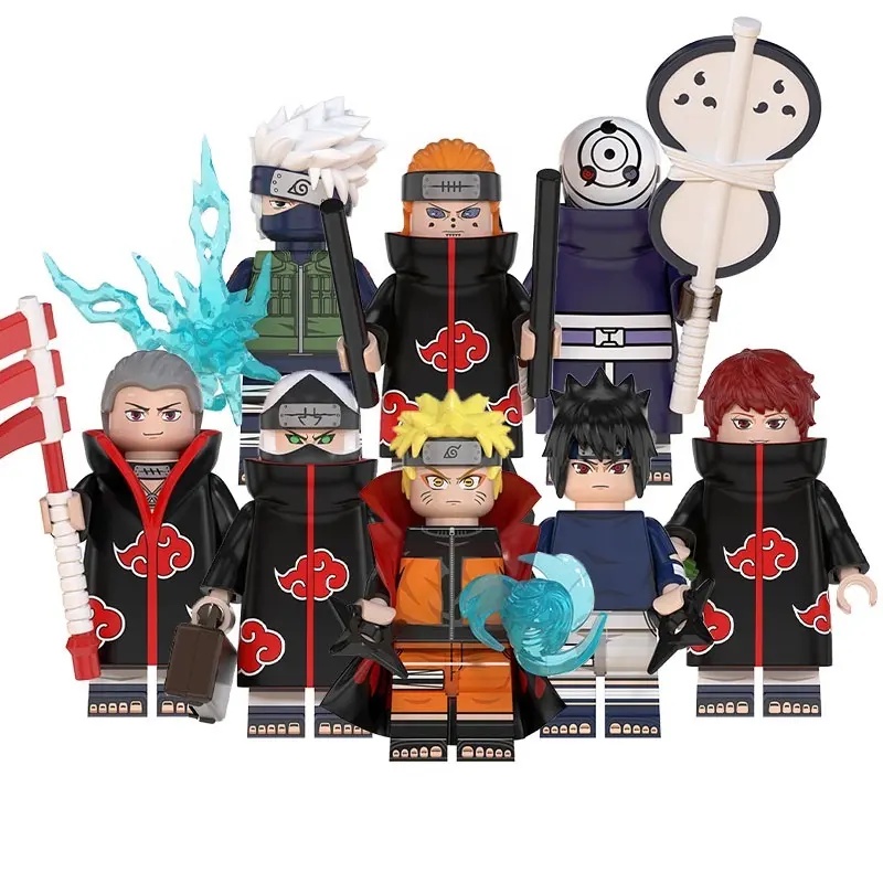 Anime Dos Desenhos Animados Mini Uzumaki Sasuke Uchiha Obito Hatake Kakashi Pein Figura Bloco De Construção Presente