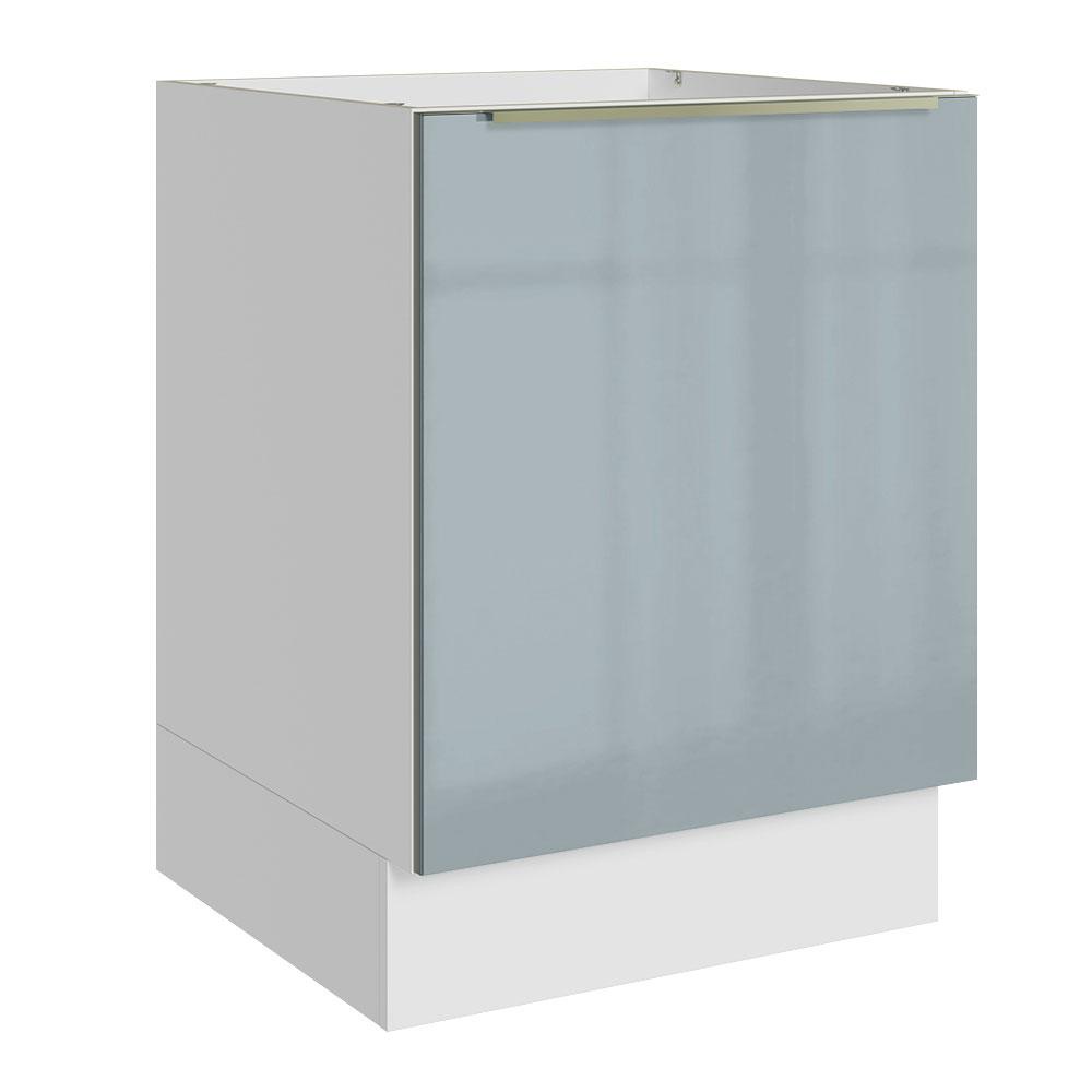 Balcão Madesa Lux 60 cm 1 Porta - Branco/Cinza - Home & Living