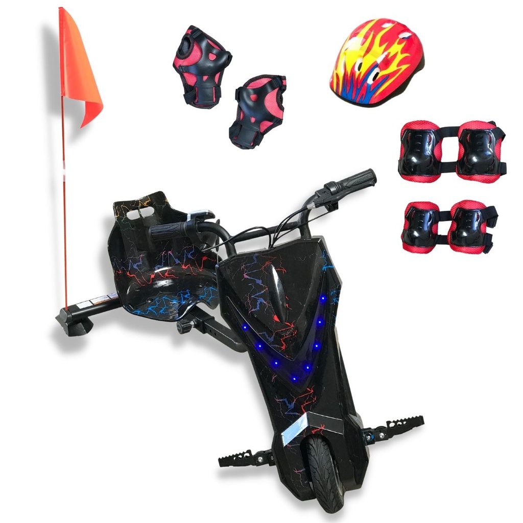 Drift Elétrico 250w 3 Velocidades Importway C/ Luz  Led Bluetooth Kit Proteção