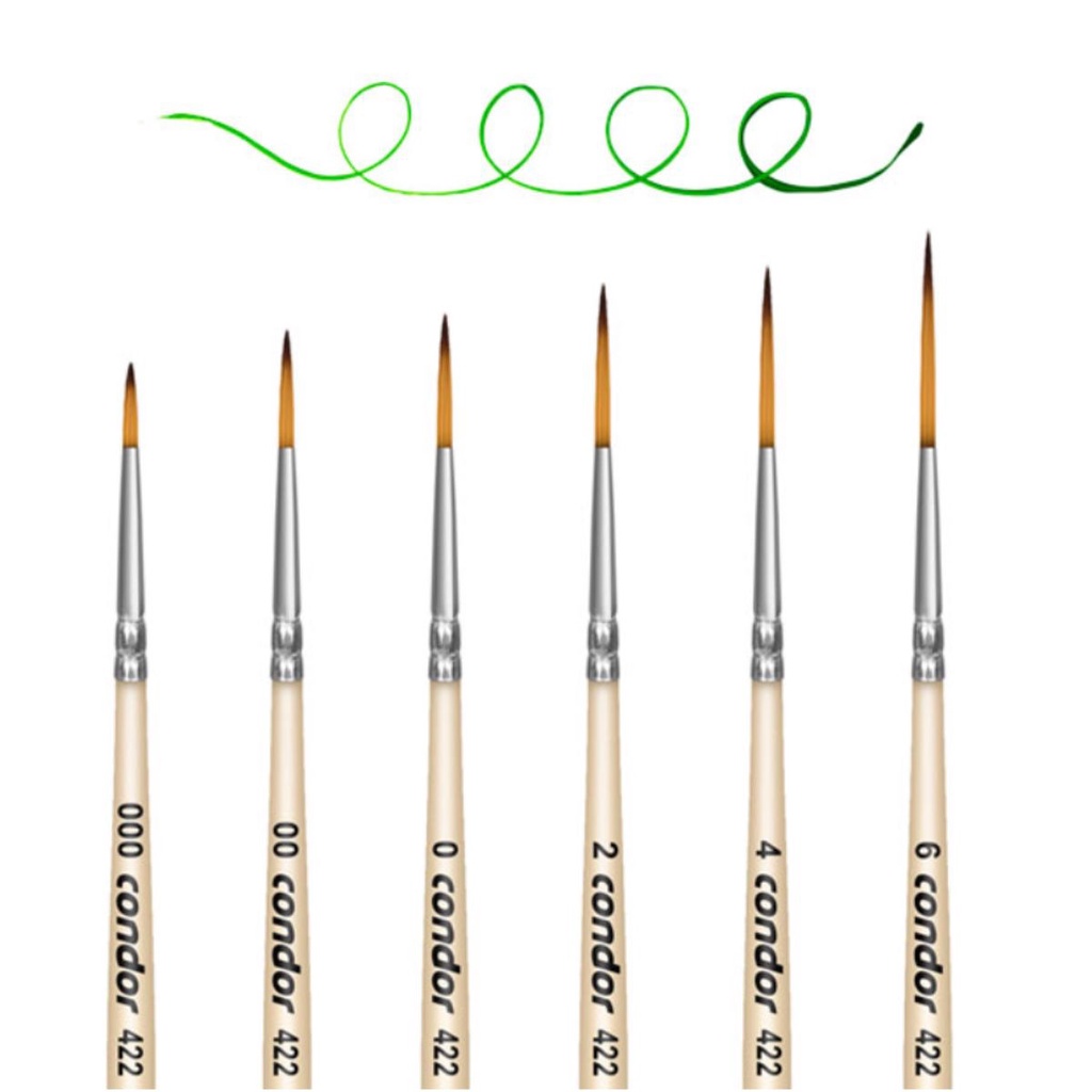 Kit Completo 6 Uni Pincel Filete Liner Sintetico Condor 422 em Oferta na Shopee