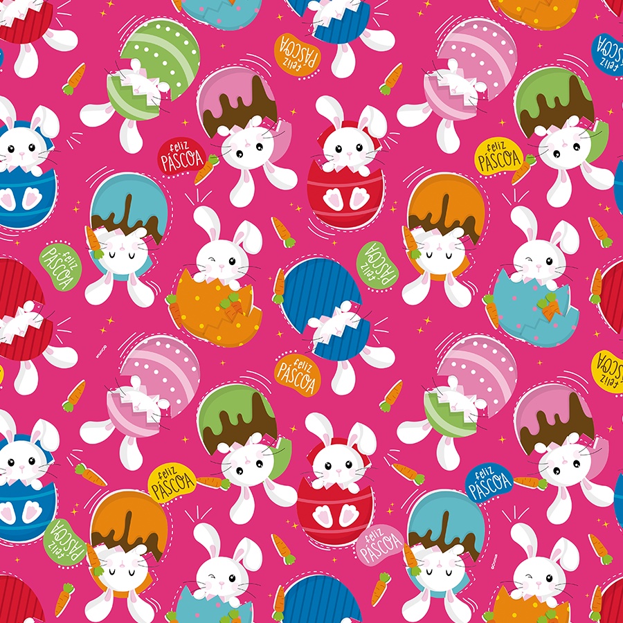 Folha para Ovos de Páscoa Metalizado Surpresa Páscoa Rosa 69x89cm - 05 unidades - Cromus - Rizzo