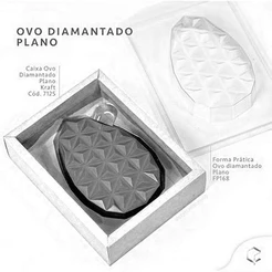 Caixa Ovo Diamantado Plano Branco - 5 Unidades - Crystal - Rizzo Confeitaria