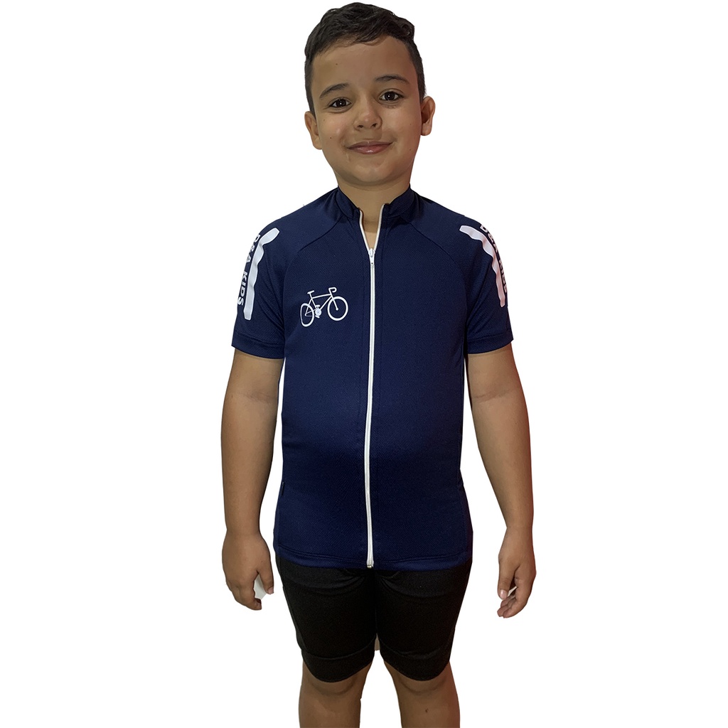 Kit conjunto Roupa Infantil Bermuda e Camiseta Ciclista Ciclismo Bike Mtb Criança