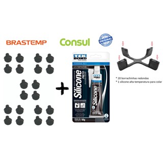 20 Borracha Pé Da Grade Para Fogão Consul Brastemp + Cola Tekbond