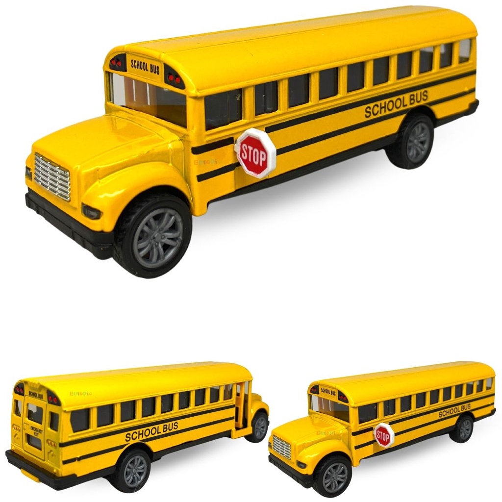 Miniatura Ônibus Escolar Americano Metal Abre Porta Ferro