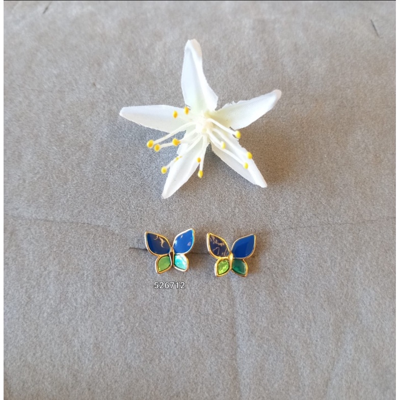 Brinco da Romanel brinco infantil borboleta azul e verde 526712
