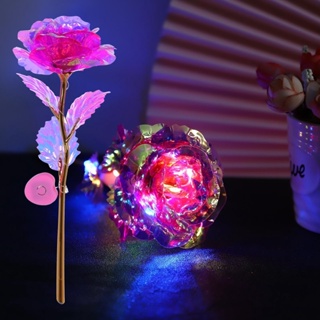 [Rosa Brilhante] Artificial Com Flores De Folha De Ouro Leve Presente De Aniversário Do Dia Dos Namorados decoração casa em Oferta na Shopee
