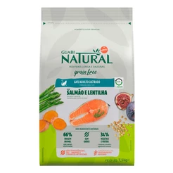 Ração Guabi Natural Gatos Grain Free Castrados Salmão e Lentilha - 7,5Kg