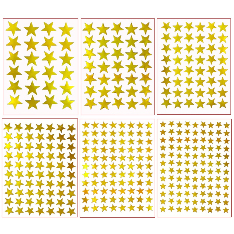 10 Folhas/Bolsa Adesivo Gold Star Sticker Estampagem De Cinco Pontas Autocolante Infantil Recompensa Rótulo De Elo em Oferta na Shopee