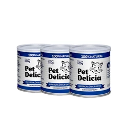 KIT 3 Ração Úmida Pet Delícia Gatos Hipercalórica - 320g