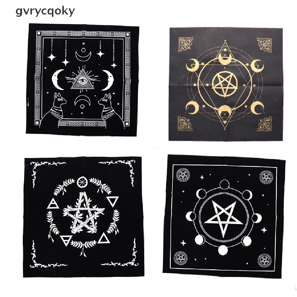 gvrycqoky Tarôs Toalha De Mesa Tripla Lua Pentagramas Pagan Altar Pano De Flanela QO em Oferta na Shopee