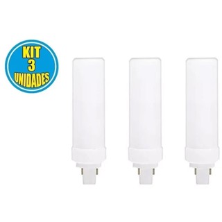 Kit 3 Lampadas Led Pl 2 Pinos 9W Luz Amarela 3000K Bivolt