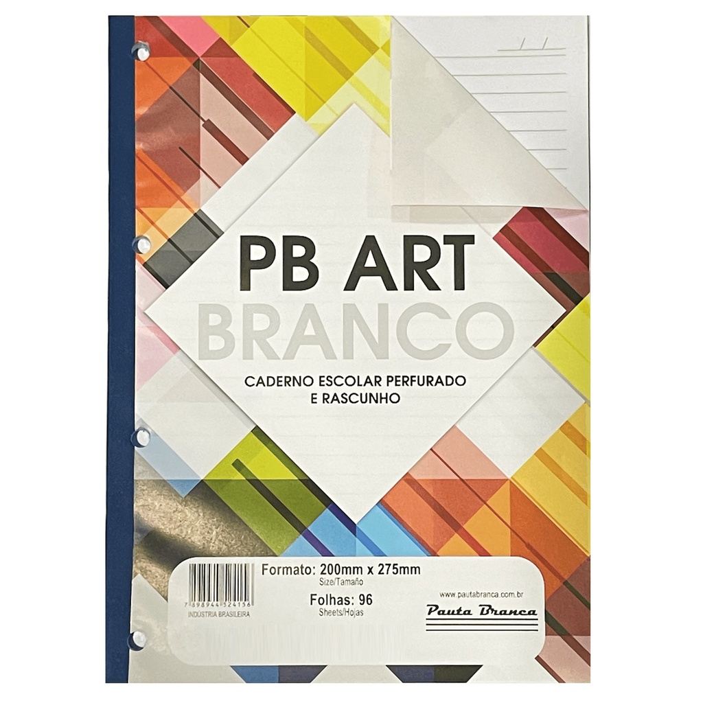 Refil Bloco Fichário Folha A4 Universitário C/96 Fls. Coladas 4 furos 56gm Pauta Branca
