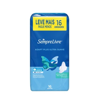 Absorvente Sempre Livre Adapt Plus Suave Com Abas 16 Unidades em Oferta na Shopee