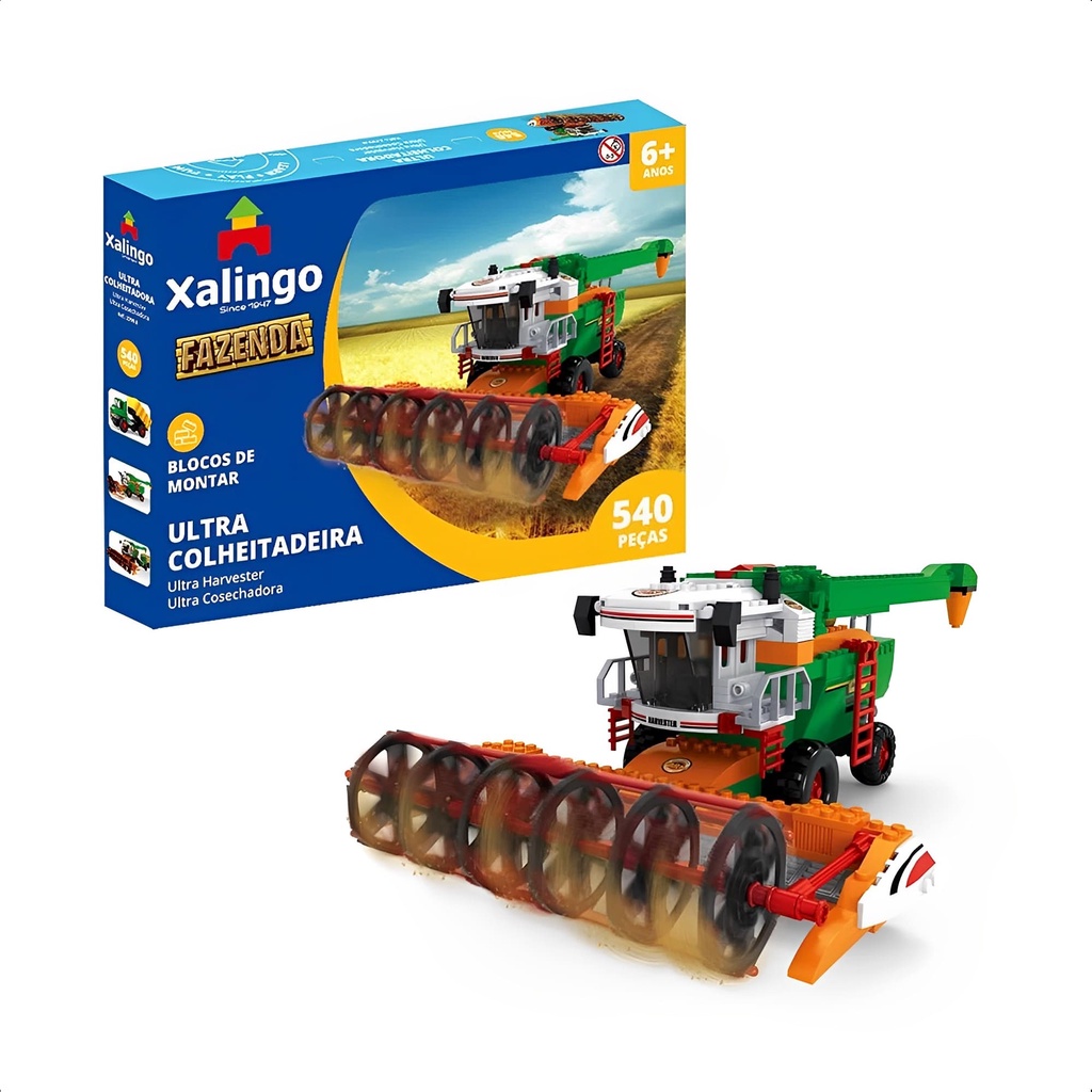 Brinquedo De Montar Fazenda Ultra Colheitadeira 540 Peças Infantil +6 Anos Educativo Desenvolvimento Xalingo - 27998 em Oferta na Shopee