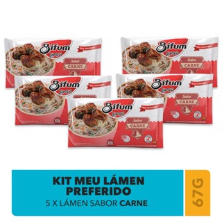 5 unid Macarrão Arroz Bifum Lámen Carne 67g