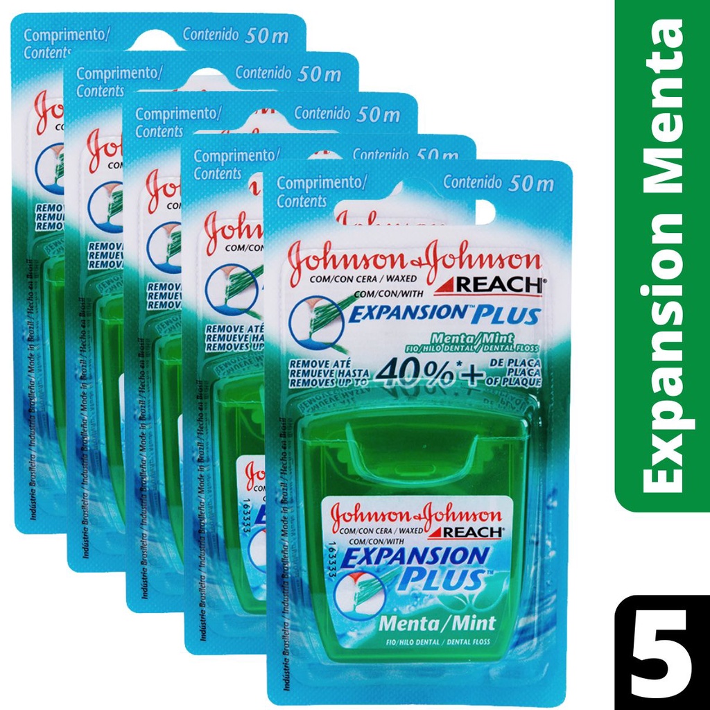 Fio Dental Expansion Plus Menta Johnson's Reach 50m C/ 5