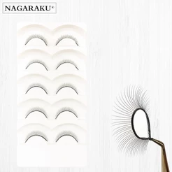 Nagaraku 5 Pares Conjunto De Cílios Postiços Feitos À Mão Para Extensão Dos Cílios Iniciantes / Salão De Beleza / Prática De Estudante