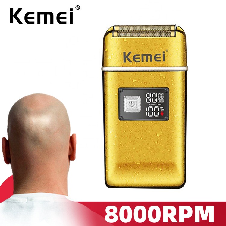 Kemei Barbeador Recarregável De Folha Homens Elétrico Poderoso Cabeça Careca Lavável Ultra Fechado Máquina De Barbear 8000RPM em Oferta na Shopee