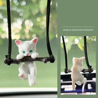 OM Cute Ramo Decoração De Carro Pingentes Resina De Gato Branco Para Meninas Acessórios De Interiores Ornamentos acessórios carro