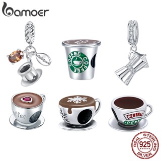 Bamoer 925 Silver Hot sale Coffee Hanging Beads Diy Fashion Acessórios Para Mulheres E Estudantes