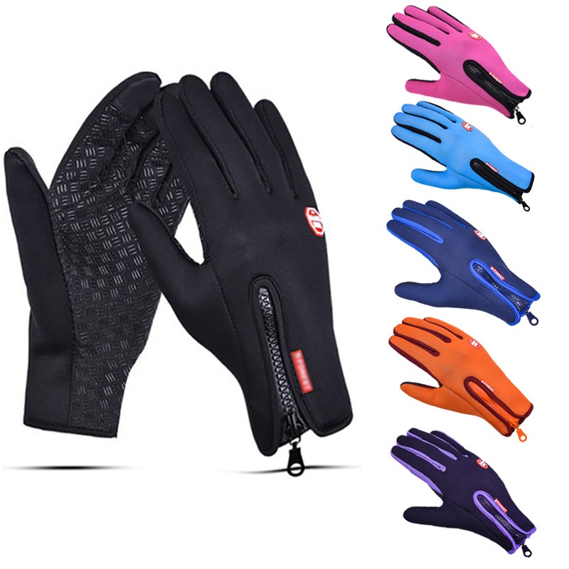 Luvas Impermeáveis Ao Ar Livre Tela Sensível Toque À Prova De Vento Esportes Inverno Velo De Esqui