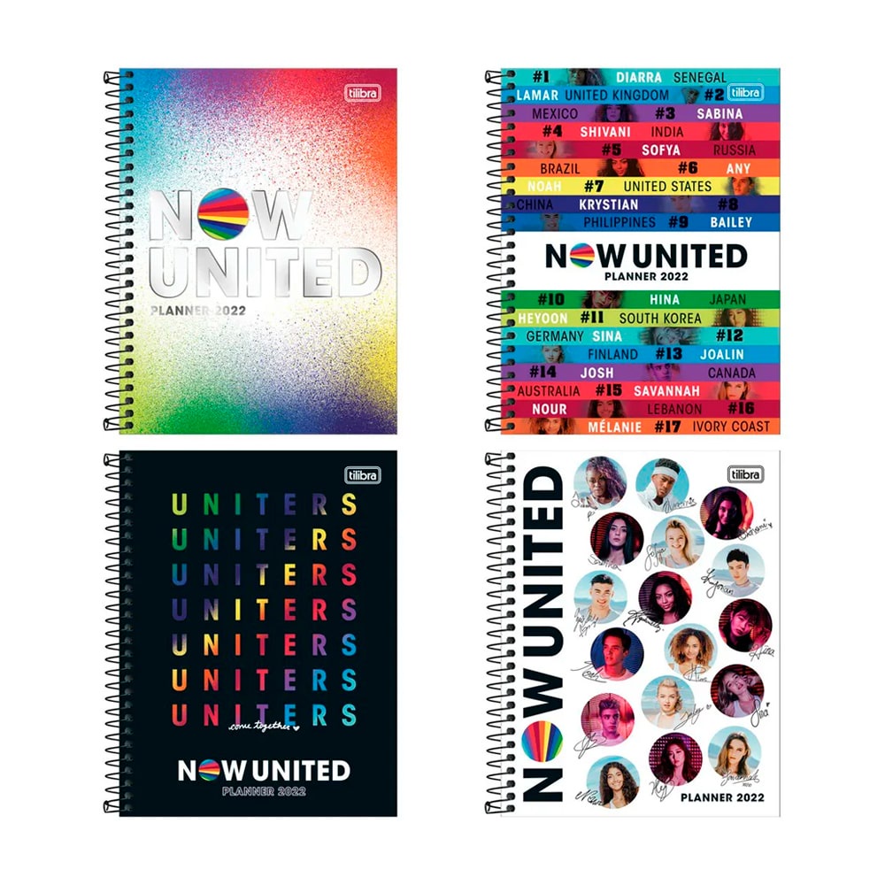 Caderno Universitário - Tilibra - Now United 10 Matérias  c/ 160 Folhas