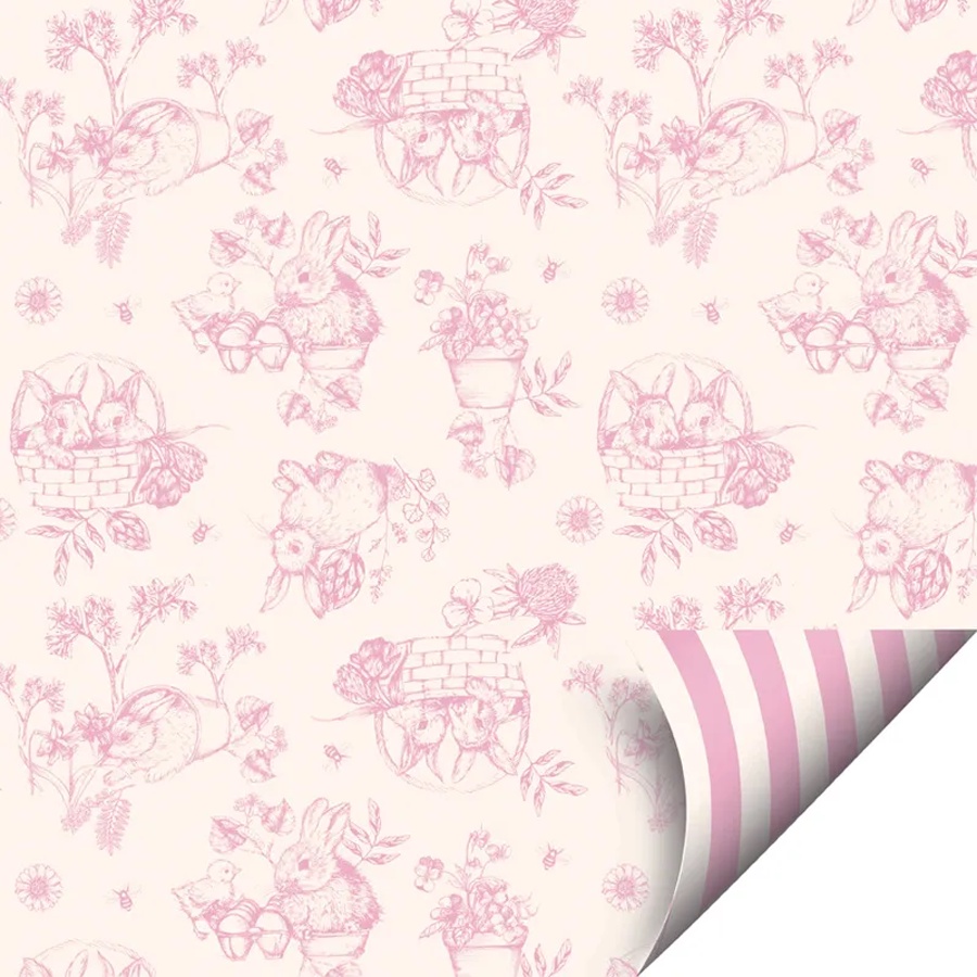Folha para Ovos de Páscoa Double Face Clássico Francês Rosa 69x89cm - 05 unidades - Cromus - Rizzo - Stationery