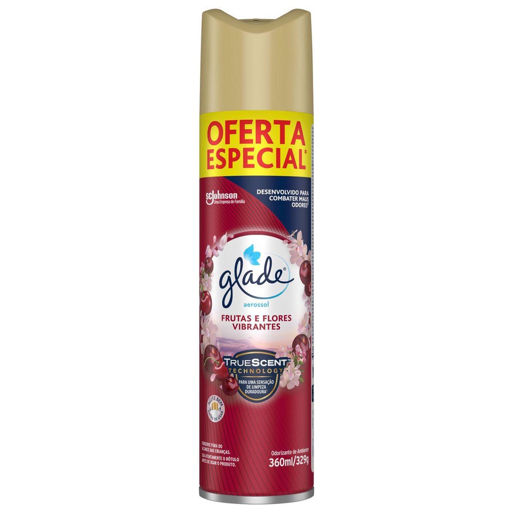 Odorizador de Ambiente Glade Aerosol Frutas e Flores Vibrantes 360ml Oferta Especial em Oferta na Shopee