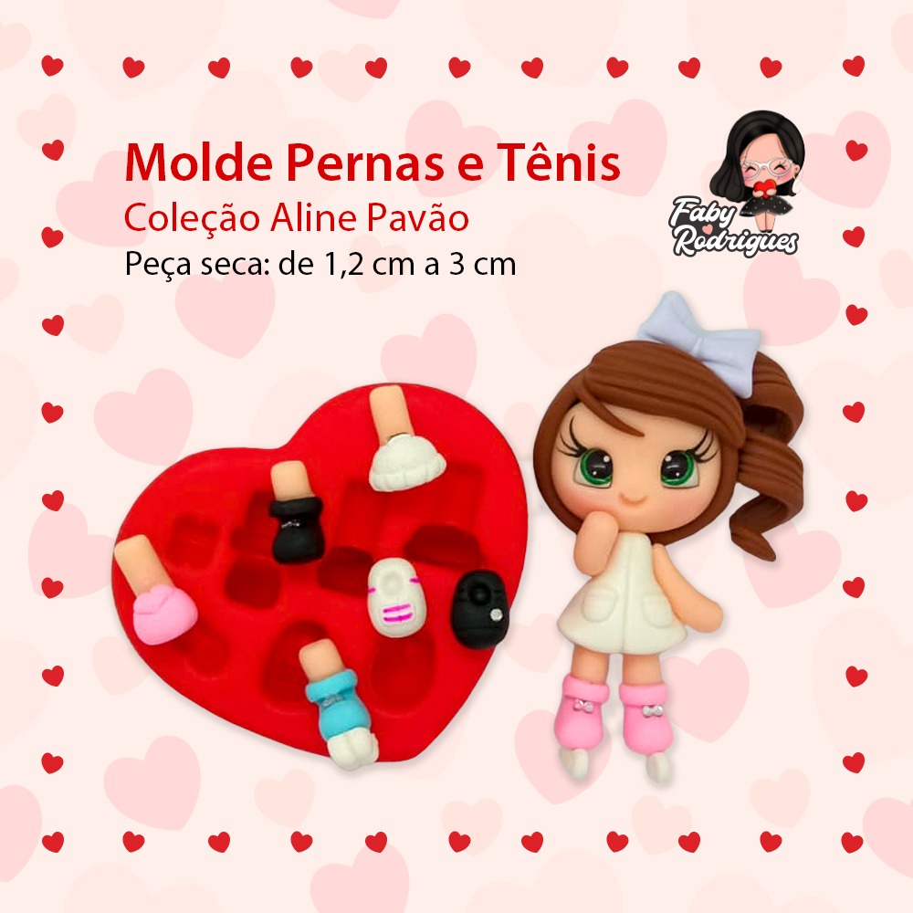 Molde de Silicone Pernas e Tenis - Aline Pavão