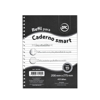 Refil Caderno Smart Universitário Folhas Brancas DAC 48 Fls em Oferta na Shopee