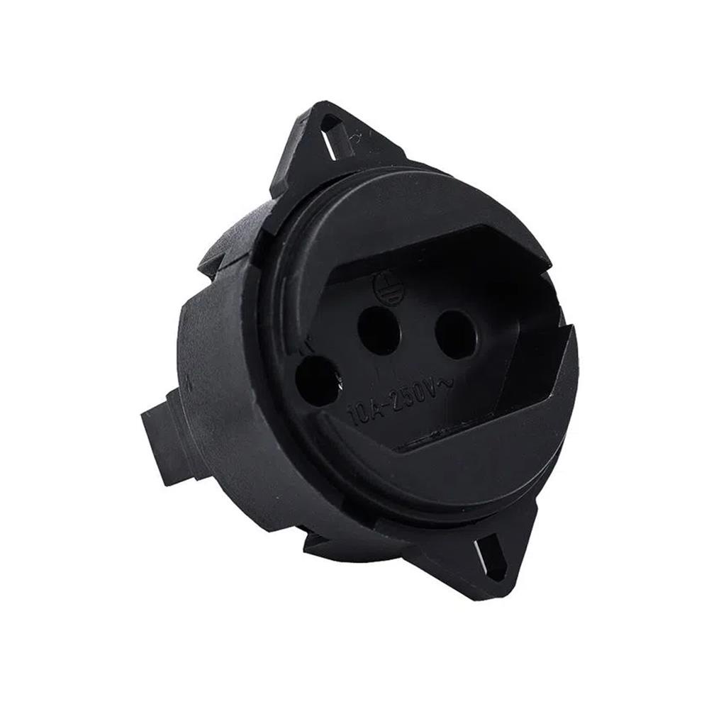 Tomada Embutir Piso Preto 2P+T 10A 250V Building em Oferta na Shopee