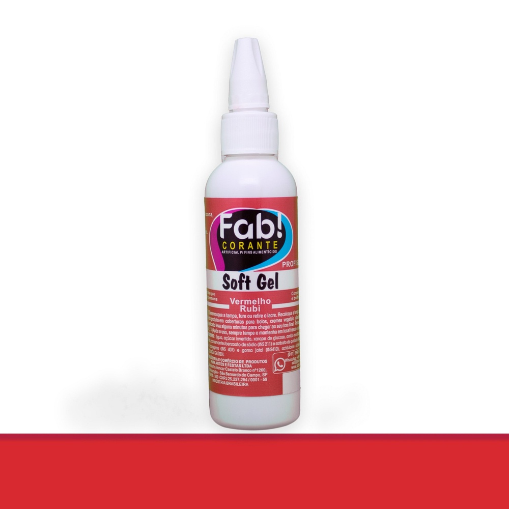 Corante Fab Softgel 25g Vermelho Rubi em Oferta na Shopee