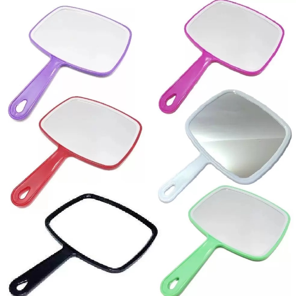 Kit 12 Espelhos de Mão Retangular Maquiagem Dentista Salão