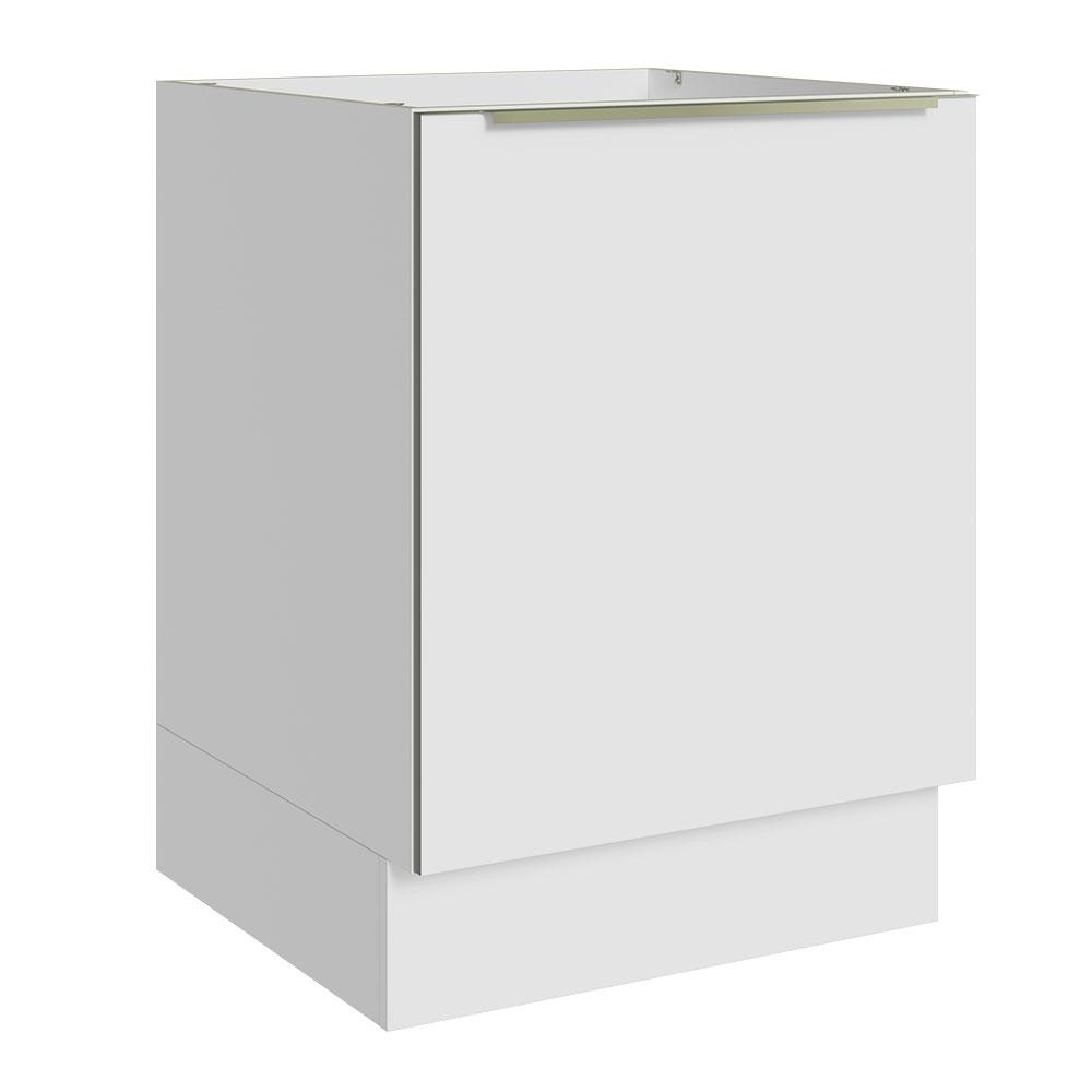 Balcão Madesa Lux 60 cm 1 Porta (Sem Tampo) - Branco/Branco Veludo em Oferta na Shopee