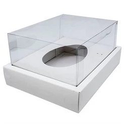 Caixa Ovo de Colher com Moldura - Meio Ovo de 350g - 23x19x9,7cm - Branca - 5unidada- Assk