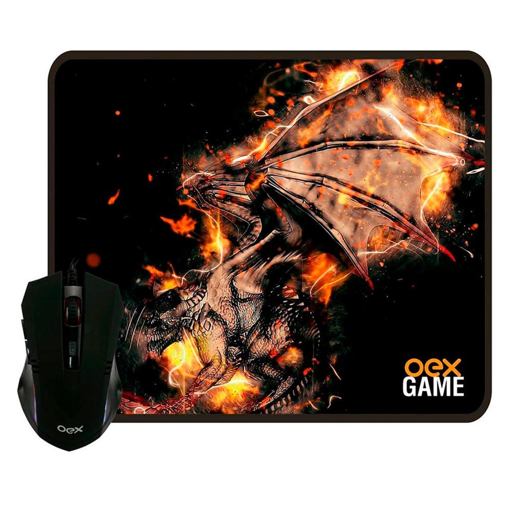 Mouse USB Gamer Arena MC102 (USB - Preto - Led - Acompanha Mousepad) OEX