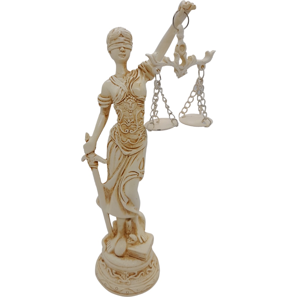 Estátua Dama Da Justiça Têmis Deusa Símbolo Direito 20cm