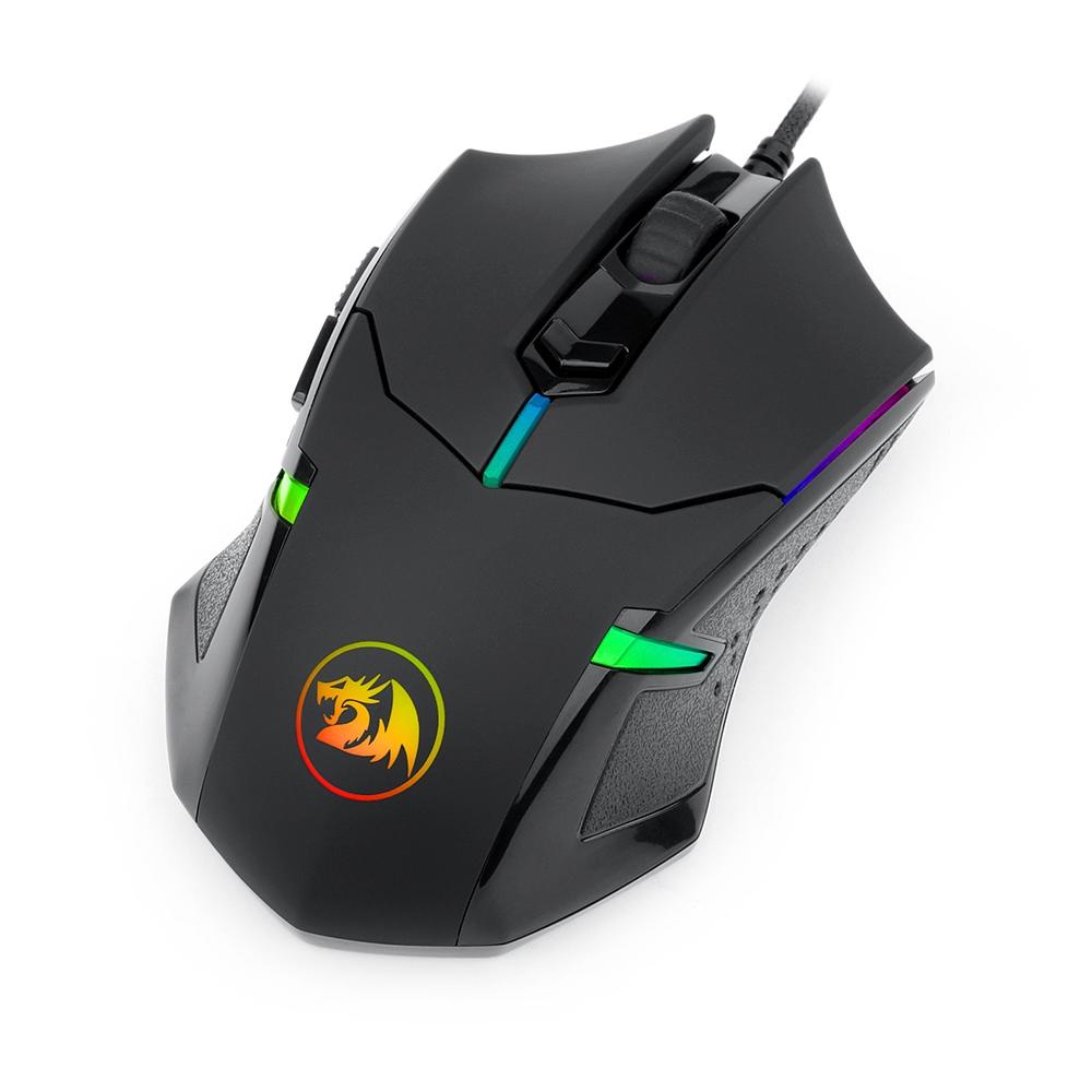 Mouse Gamer USB Óptico 6 botões com LED RGB - M601 RGB Preto -  Redragon
