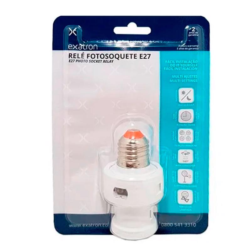 Relé Soquete Controlador Smart X-Control Sensor Fotocélula Timer Bivolt E27 Para Lâmpada Iluminação - Home & Living