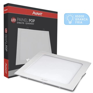 Luminaria Painel Led Embutir 18w Bivolt 6500K Luz Branca