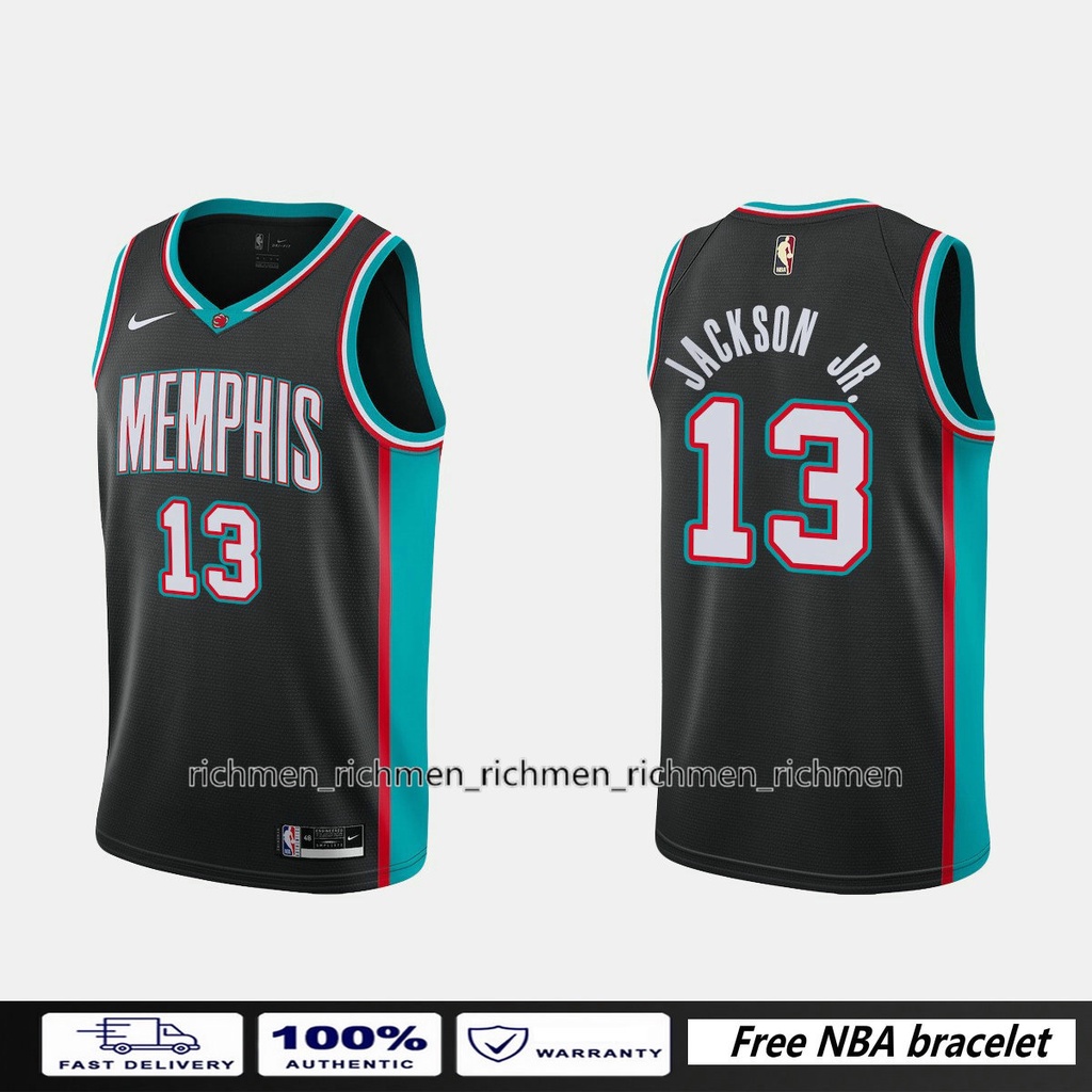 Novo Original Nba Memphis Grizzlies # 13 Jaren Jackson Jr . Jersey Clássico Expresso Calor Preto